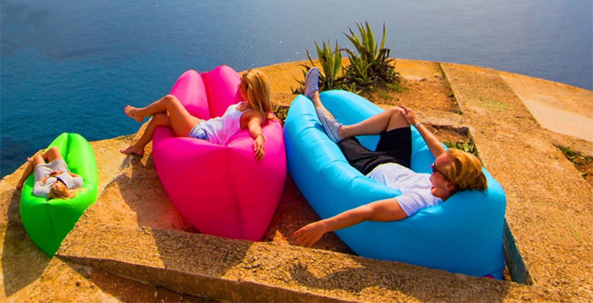 SOFA SACCO GONFIABILE MATERASSINO SPIAGGIA ARIA RELAX PISCINA DIVANO AMACA POUF - 7