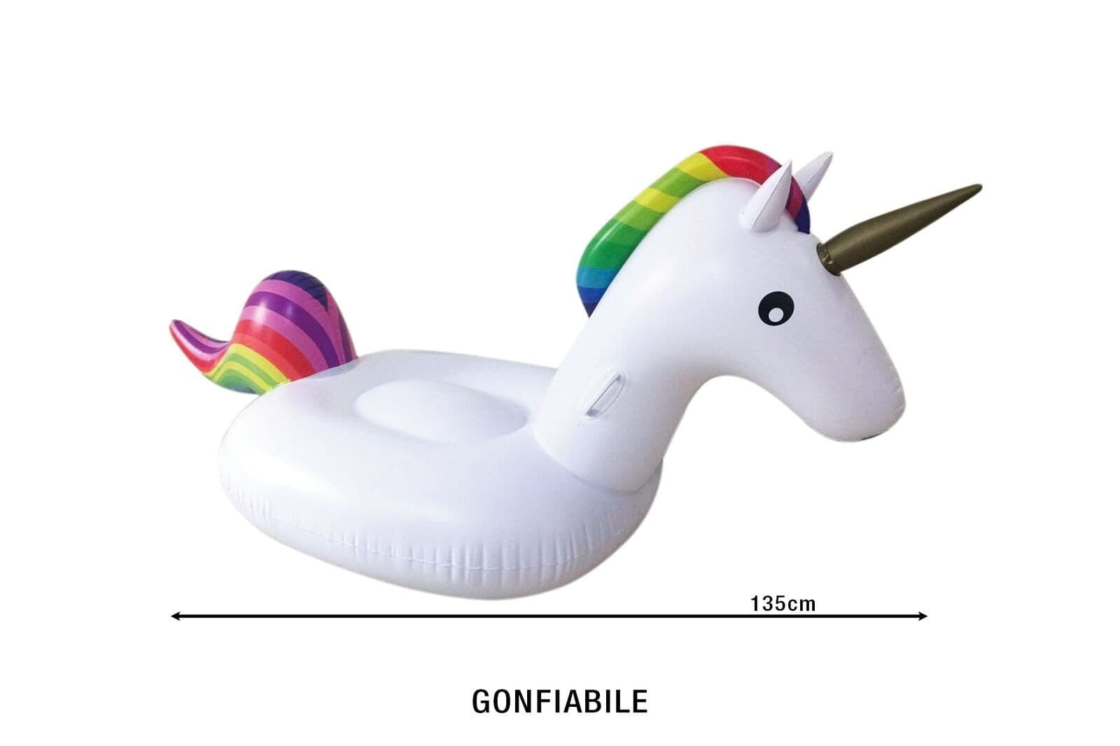 UNICORNO FASHION LUXURY CAVALCABILE GIGANTE 135 X 90 CM CAVALLO ARCOBALENO - 3