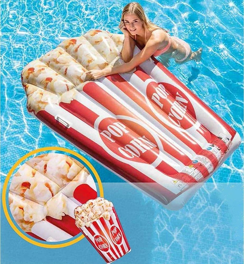 MATERASSINO ISOLA GONFIABILE STAMPA POP CORN IN PVC MARE PISCINA 178 X 124 CM - 4