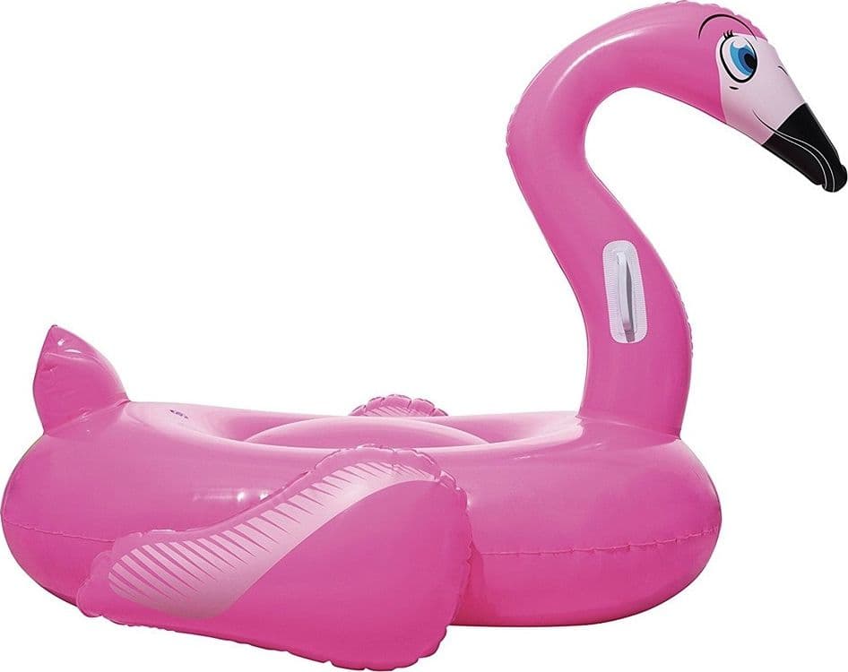 FENICOTTERO CAVALCABILE GIOCO GONFIABILE BAMBINI 134 X 119 CM MARE PISCINA - 3