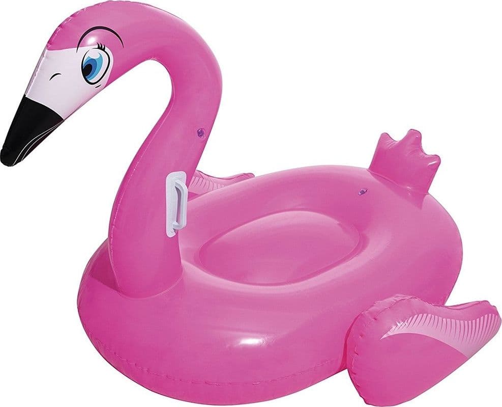 FENICOTTERO CAVALCABILE GIOCO GONFIABILE BAMBINI 134 X 119 CM MARE PISCINA - 5