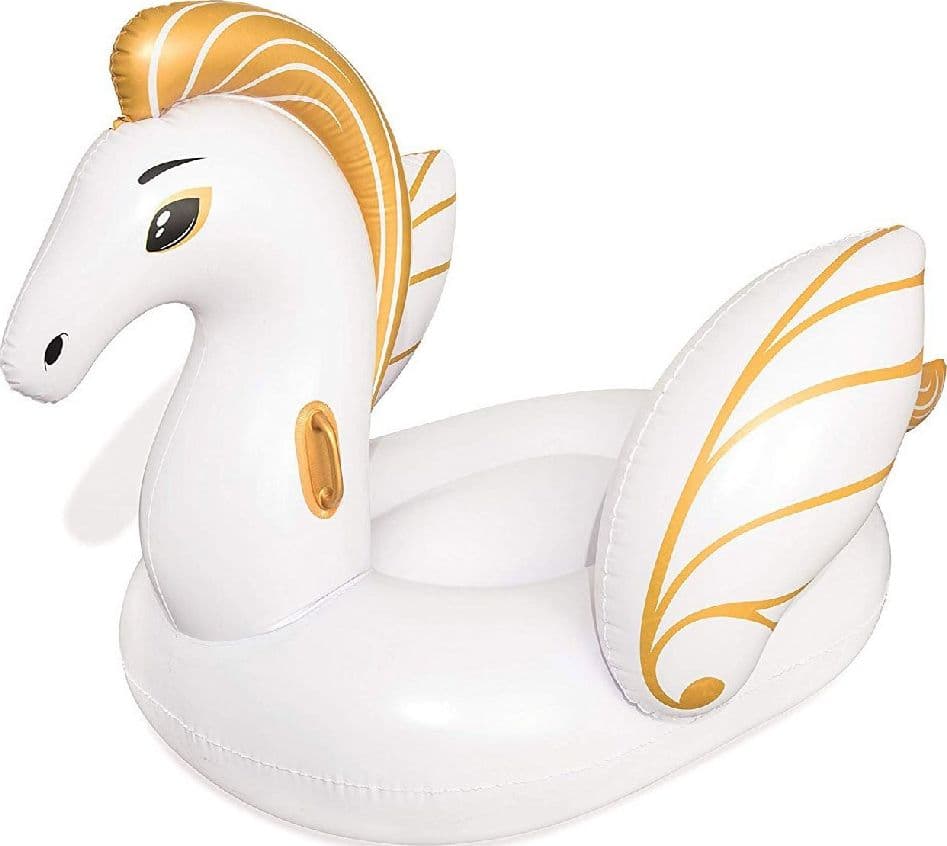CAVALLO FASHION PEGASO CAVALCABILE GIGANTE 231 X 150 CM UNICORNO BIANCO - 2