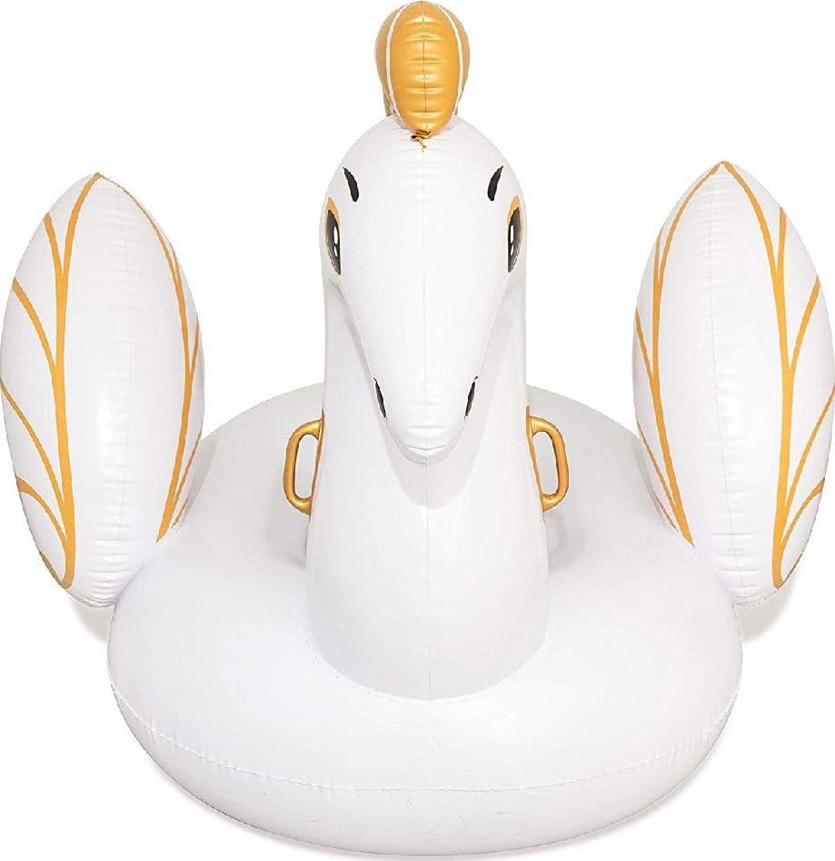 CAVALLO FASHION PEGASO CAVALCABILE GIGANTE 231 X 150 CM UNICORNO BIANCO - 3