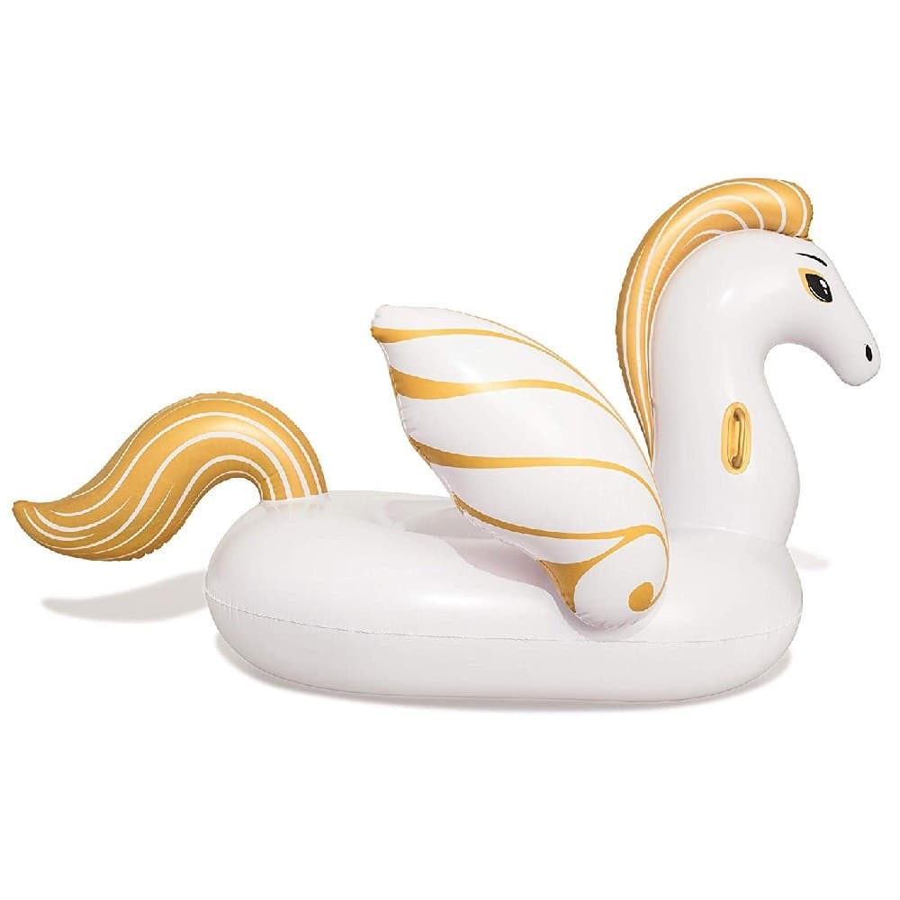 CAVALLO FASHION PEGASO CAVALCABILE GIGANTE 231 X 150 CM UNICORNO BIANCO - 4