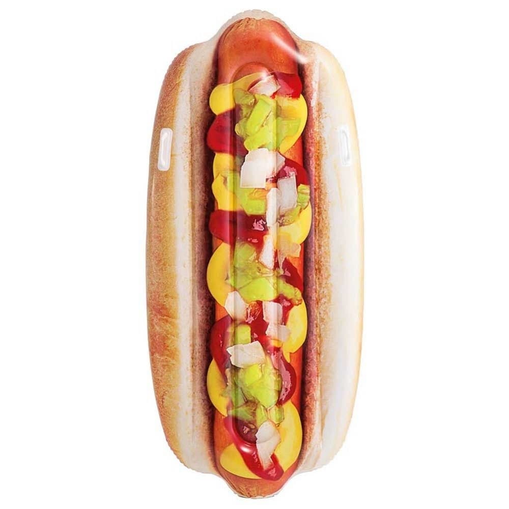 MATERASSINO ISOLA GONFIABILE STAMPA HOT-DOG IN PVC MARE PISCINA 108 X 89 CM - 2