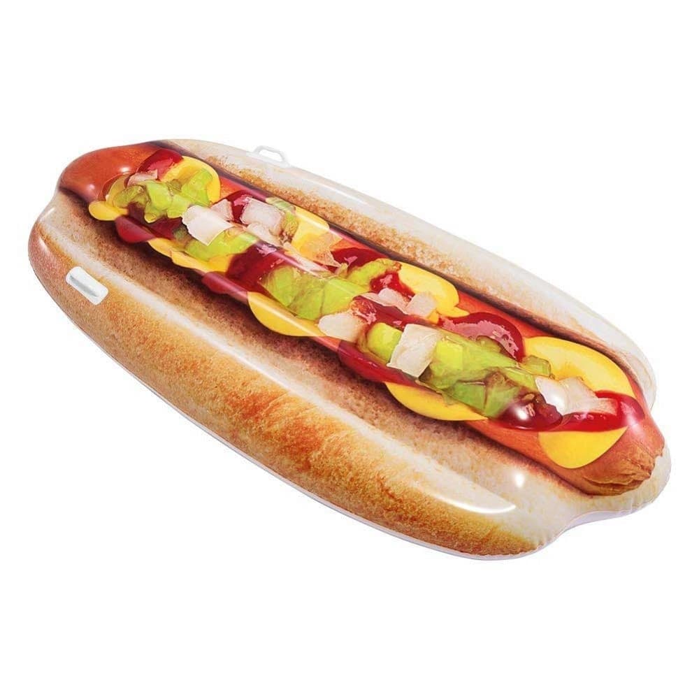 MATERASSINO ISOLA GONFIABILE STAMPA HOT-DOG IN PVC MARE PISCINA 108 X 89 CM - 3