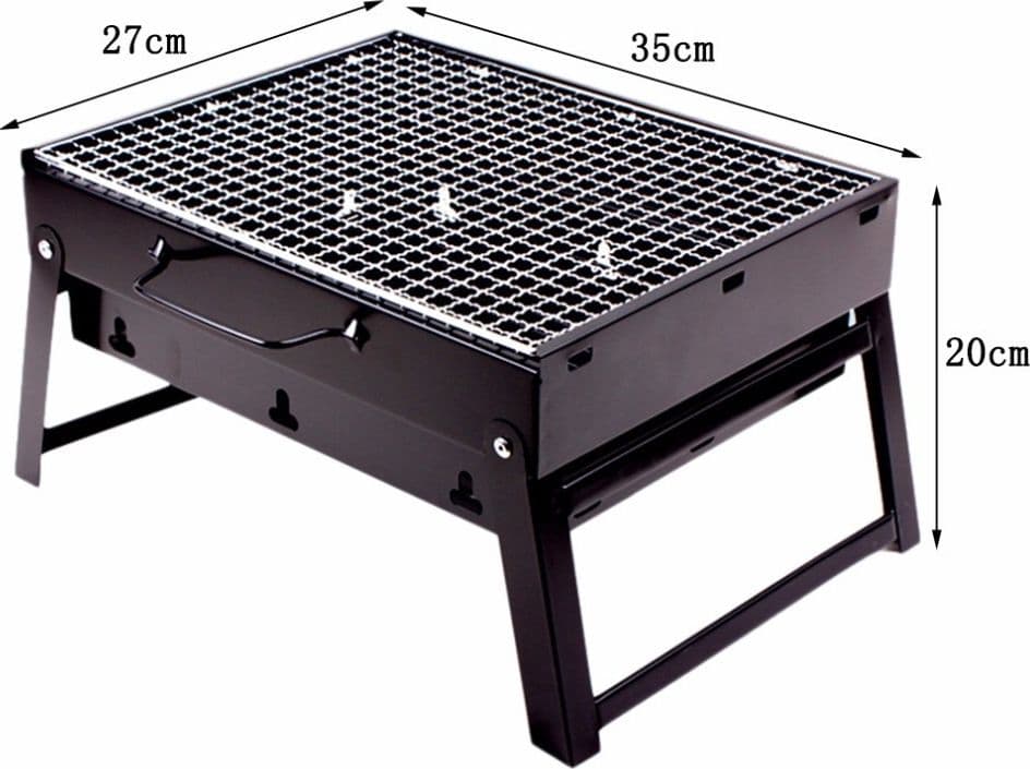 BARBECUE PORTATILE A CARBONELLA PER GRIGLIATE CARNE PESCE VERDURE 20X35X27 CM - 6