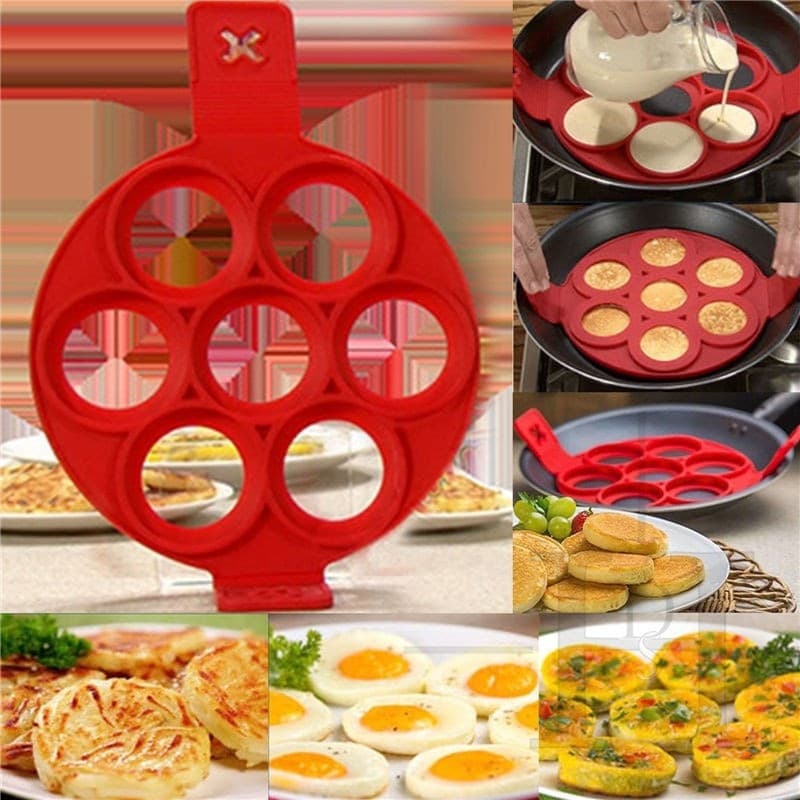STAMPO IN SILICONE PER PANCAKES CUCINA FRITTELLE ANTIADERENTE PADELLA OMELETTE - 3