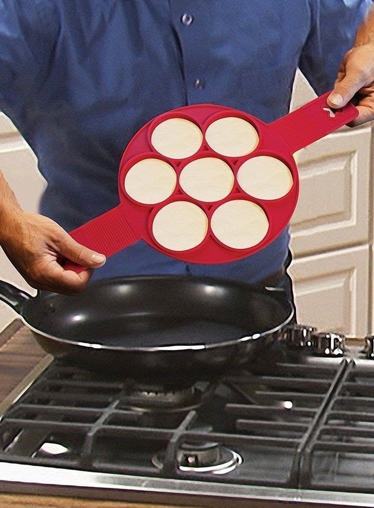 STAMPO IN SILICONE PER PANCAKES CUCINA FRITTELLE ANTIADERENTE PADELLA OMELETTE - 5