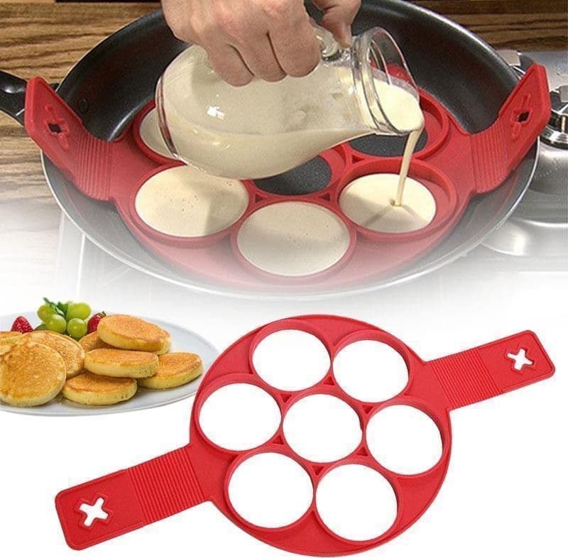 STAMPO IN SILICONE PER PANCAKES CUCINA FRITTELLE ANTIADERENTE PADELLA OMELETTE - 6