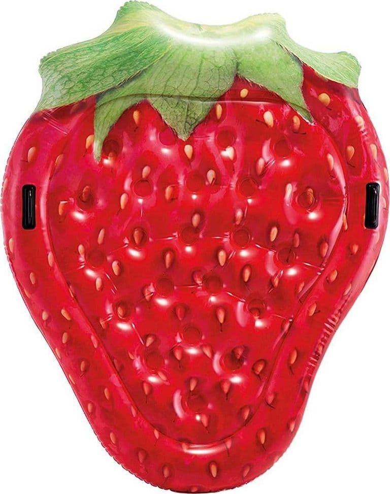 MATERASSINO ISOLA GONFIABILE STAMPA FRAGOLA PVC MARE PISCINA 168 X 142 CM - 2