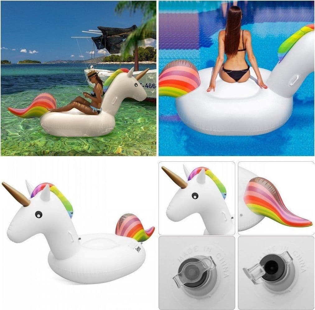 UNICORNO GONFIABILE GIGANTE ISOLA MATERASSINO MARE PISCINA MAXI 224X164 cm - 2