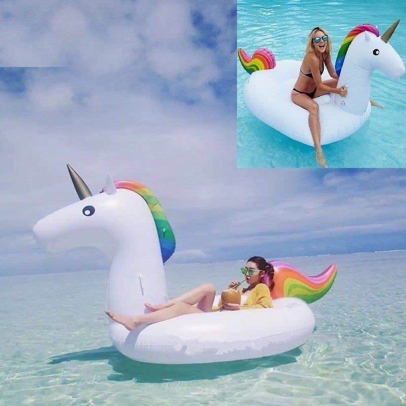 UNICORNO GONFIABILE GIGANTE ISOLA MATERASSINO MARE PISCINA MAXI 224X164 cm - 4