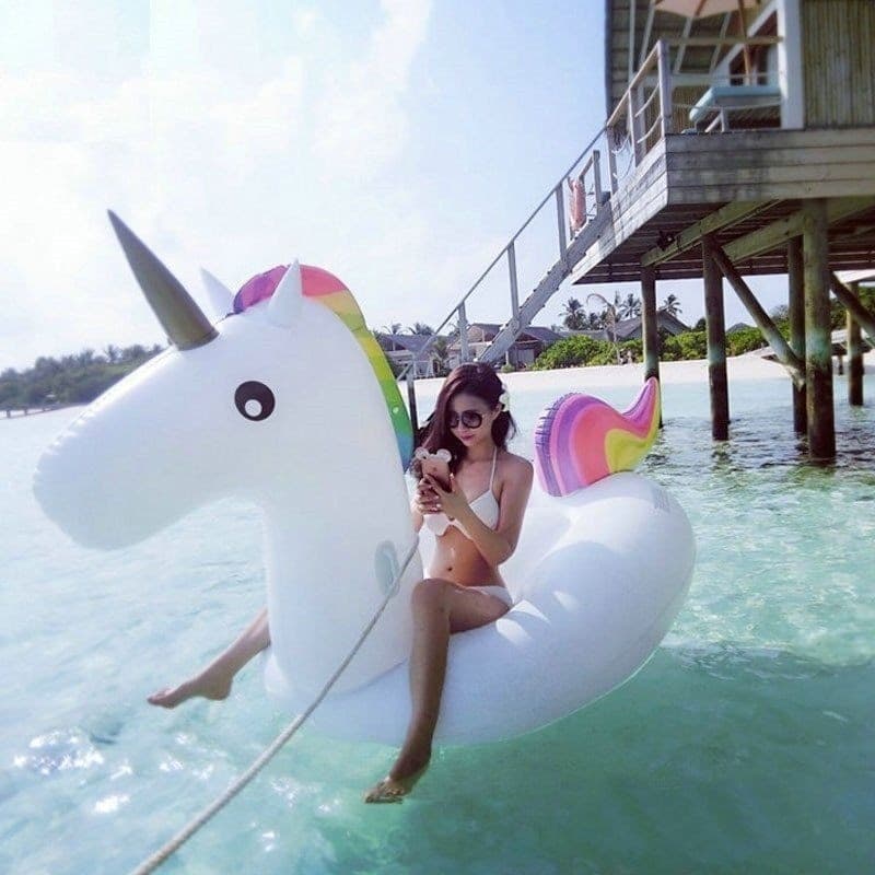 UNICORNO GONFIABILE GIGANTE ISOLA MATERASSINO MARE PISCINA MAXI 224X164 cm - 8