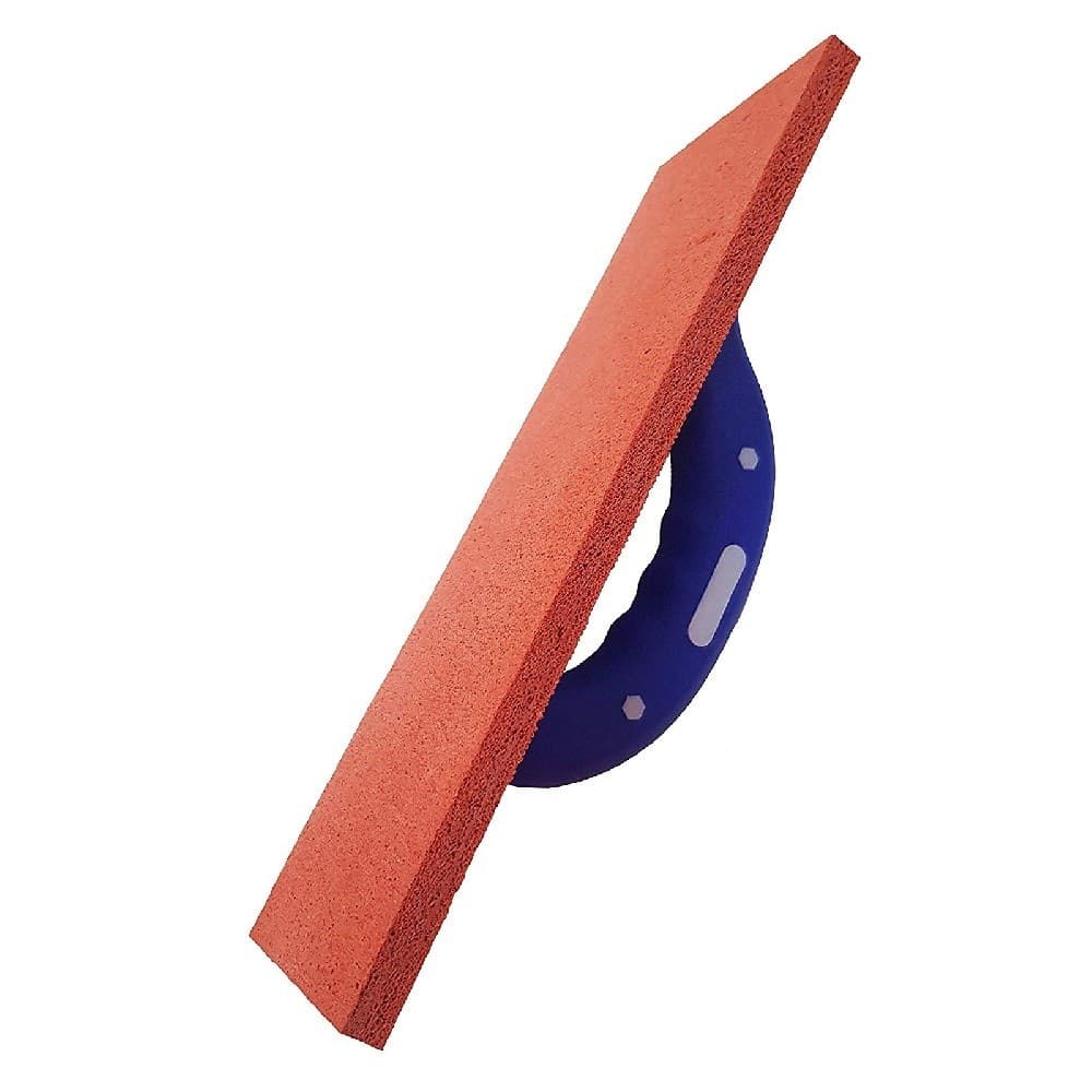 CAZZUOLA FRATTAZZO FRATTONE IN GOMMA SPUGNA 30X10CM MANICO PER STUCCO INTONACO MURATORE