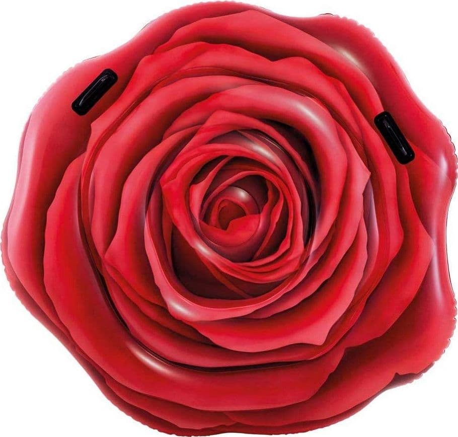 MATERASSINO ISOLA GONFIABILE STAMPA ROSA ROSSA PVC MARE PISCINA 137 X 132 CM - 2