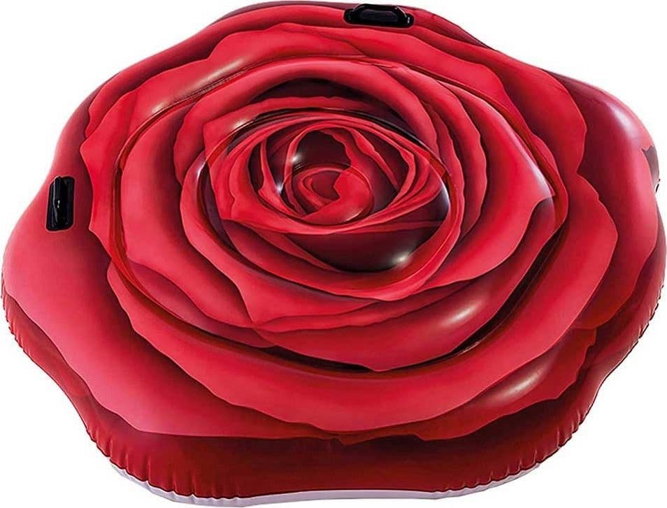 MATERASSINO ISOLA GONFIABILE STAMPA ROSA ROSSA PVC MARE PISCINA 137 X 132 CM - 3
