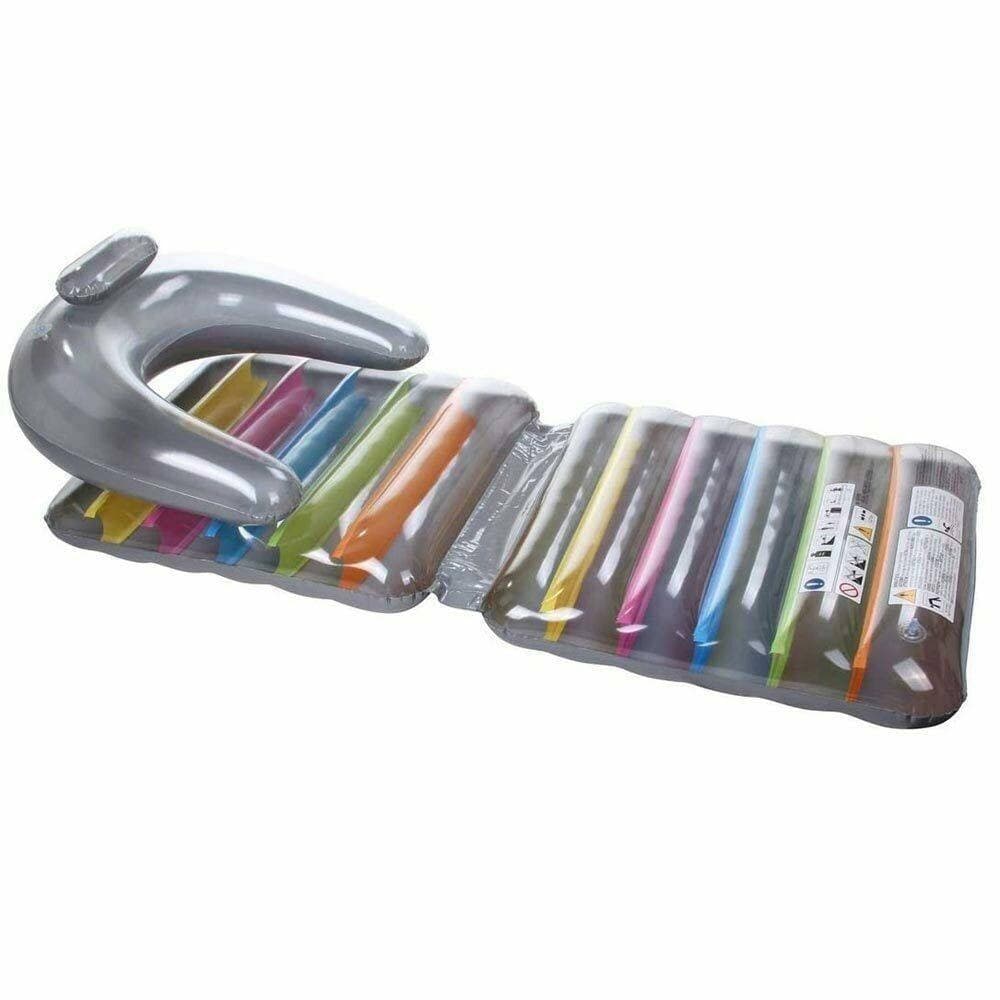 POLTRONA MATERASSINO GONFIABILE MULTICOLOR 198X84CM PER MARE PISCINA PIEGHEVOLE - 2