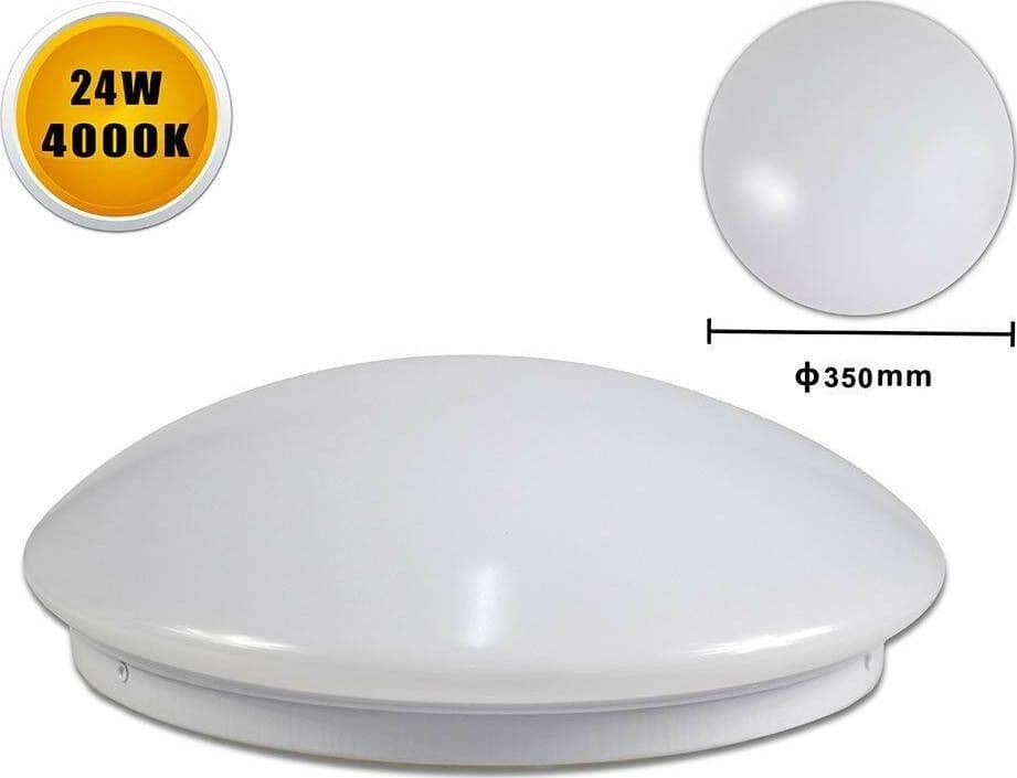 PLAFONIERA BIANCA DA SOFFITTO 24 WATT 48 LED LARGE LUCE 3000K 4000K 6500K C-0 - 4