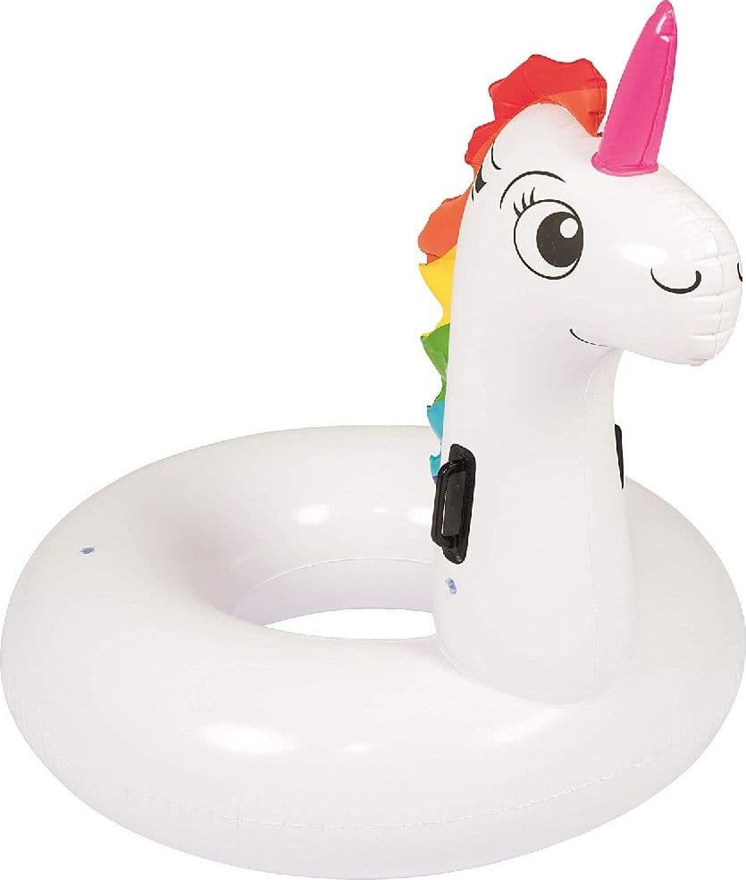 SALVAGENTE UNICORNO CAVALCABILE BIANCO ARCOBALENO CIAMBELLA 136 X 131 CM - 2