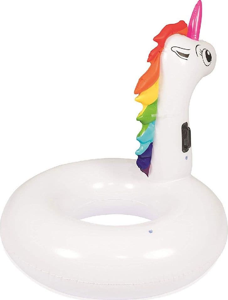 SALVAGENTE UNICORNO CAVALCABILE BIANCO ARCOBALENO CIAMBELLA 136 X 131 CM - 3