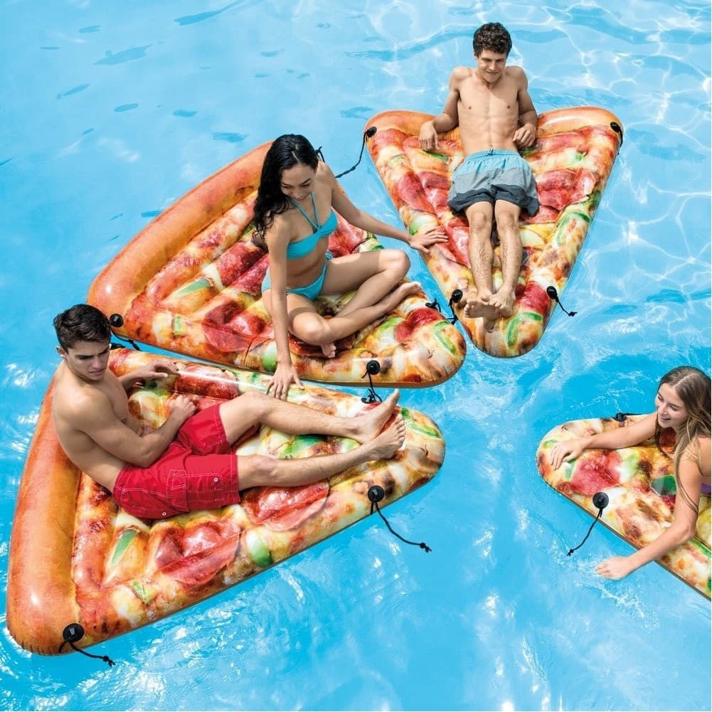 MATERASSINO GONFIABILE STAMPA REALISTICA PIZZA INTEX MARE PISCINA 145X175CM - 3