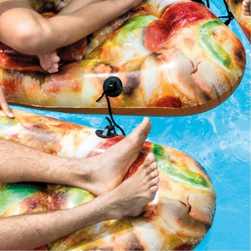 MATERASSINO GONFIABILE STAMPA REALISTICA PIZZA INTEX MARE PISCINA 145X175CM - 4