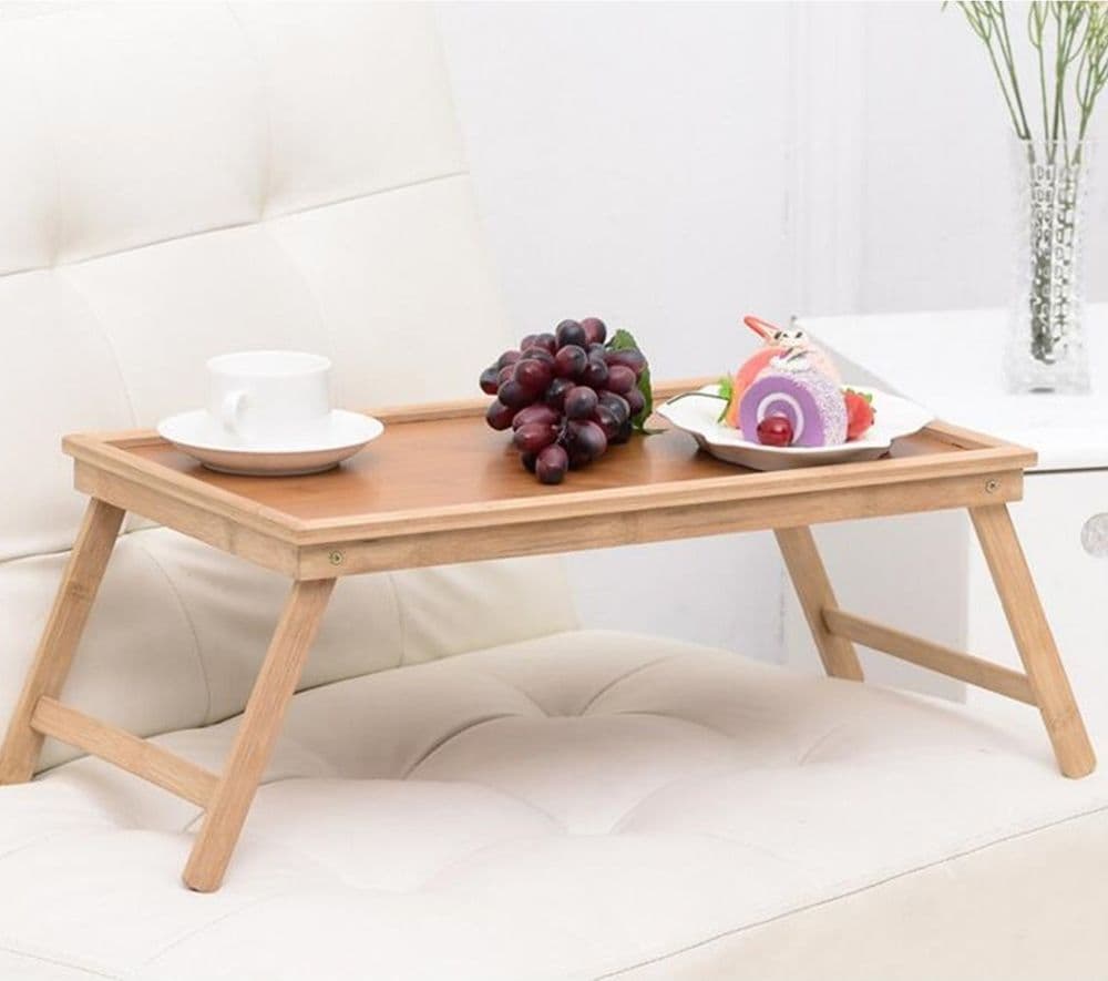 VASSOIO SNACK COLAZIONE PIEGHEVOLE IN LEGNO ALTEZZA 50X21X31 CM RICHIUDIBILE - 2