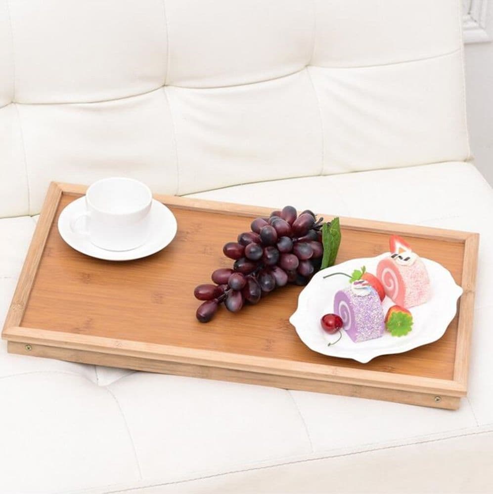 VASSOIO SNACK COLAZIONE PIEGHEVOLE IN LEGNO ALTEZZA 50X21X31 CM RICHIUDIBILE - 5
