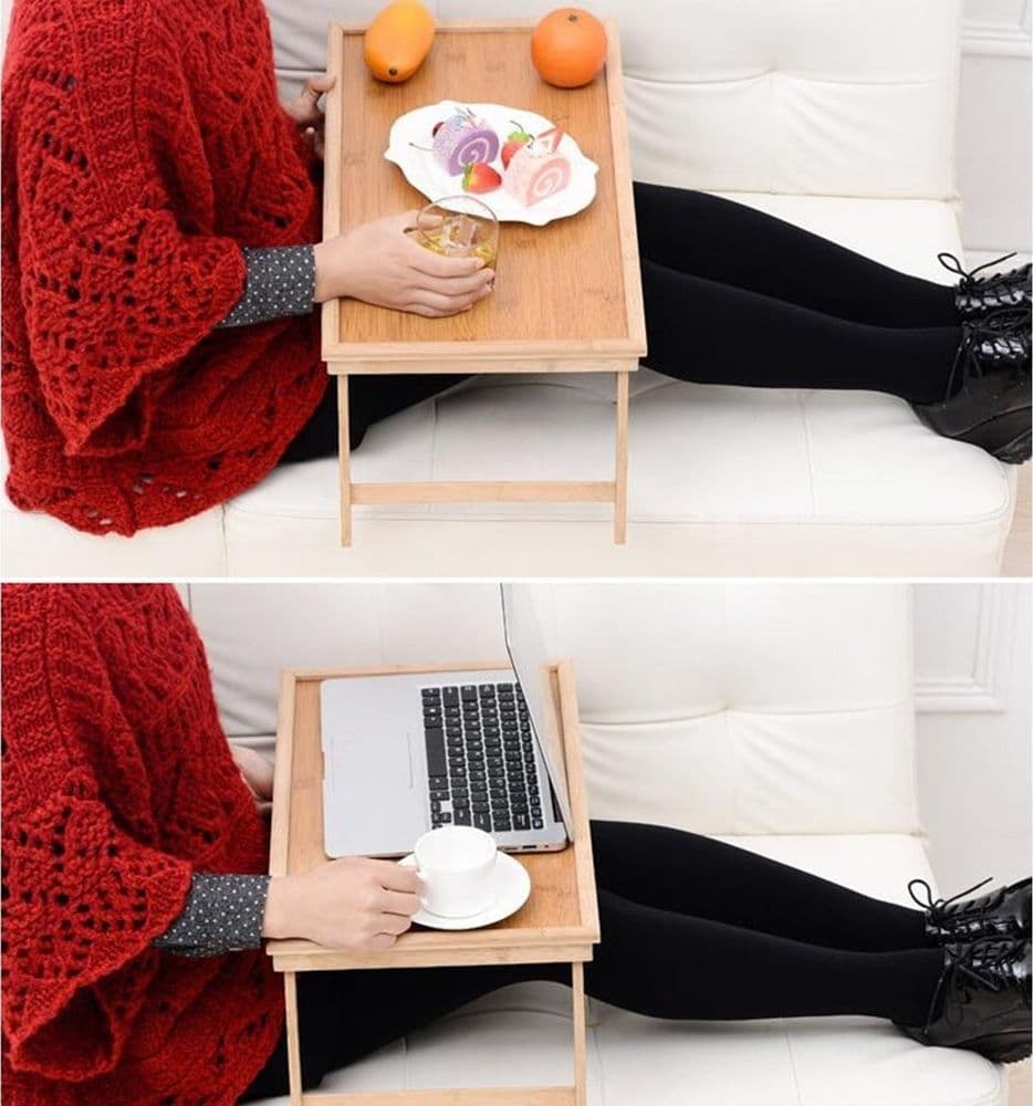 VASSOIO SNACK COLAZIONE PIEGHEVOLE IN LEGNO ALTEZZA 50X21X31 CM RICHIUDIBILE - 6