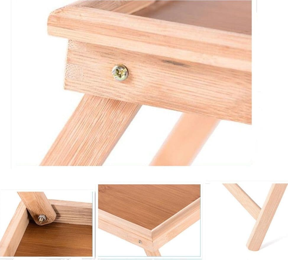 VASSOIO SNACK COLAZIONE PIEGHEVOLE IN LEGNO ALTEZZA 50X21X31 CM RICHIUDIBILE - 7