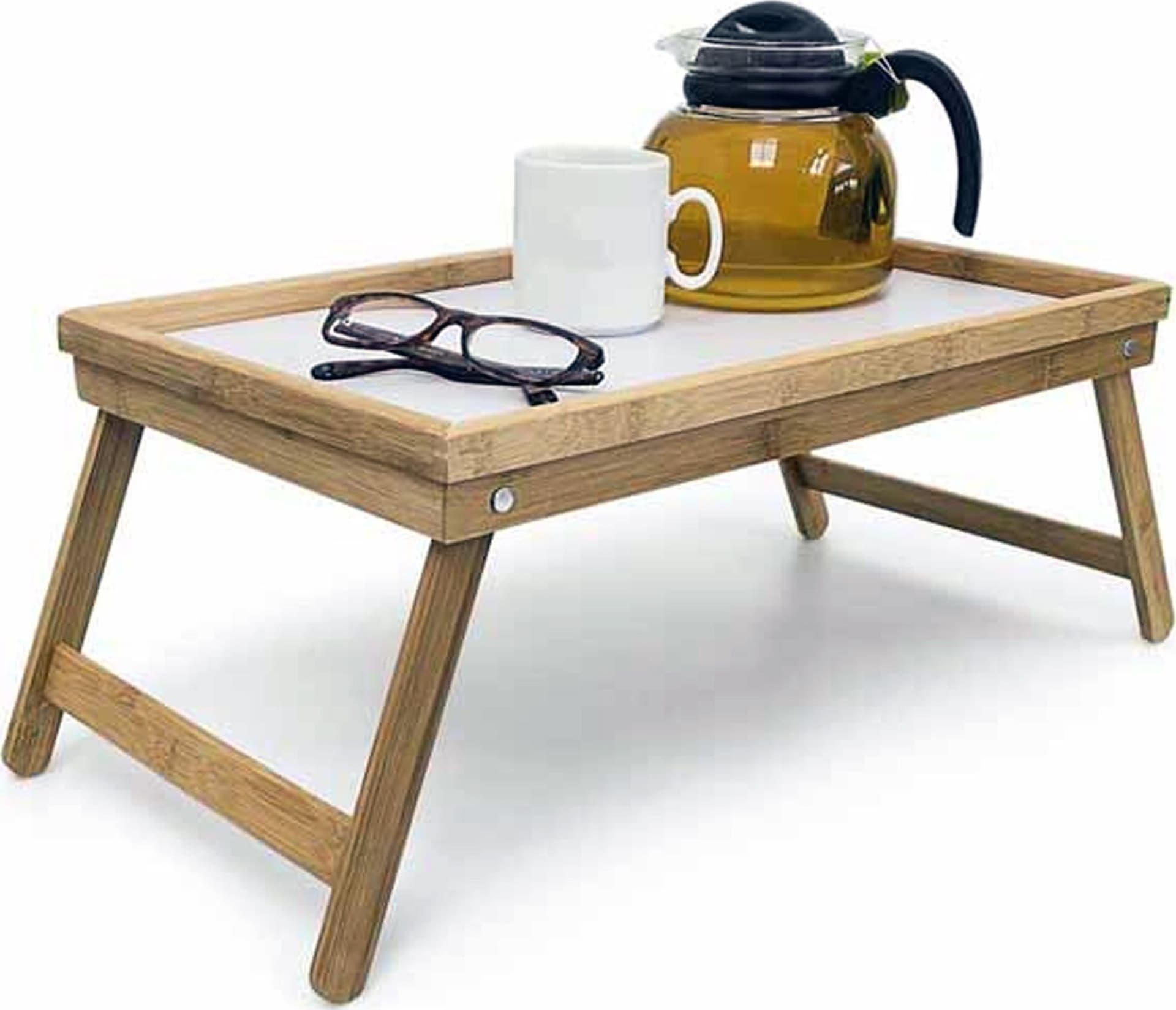 VASSOIO DA LETTO PIEGHEVOLE IN LEGNO DI BAMBU' BAMBOO RICHIUDIBILE 50 X 30 CM - 2