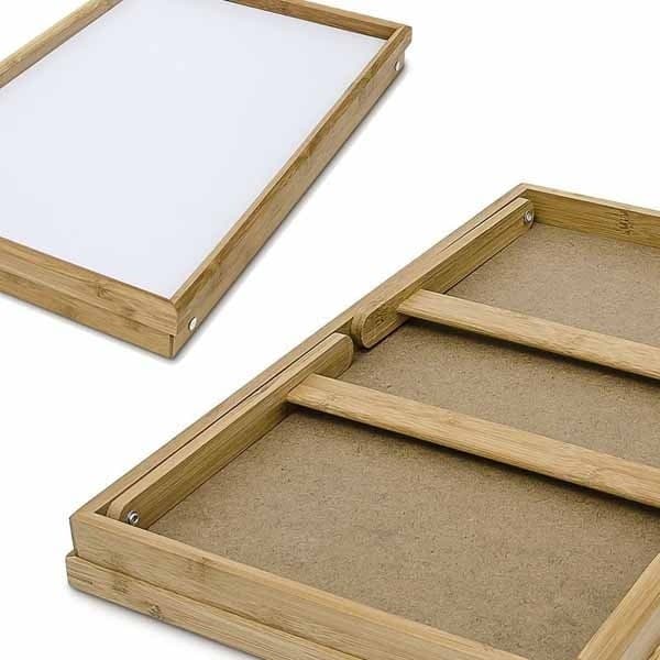 VASSOIO DA LETTO PIEGHEVOLE IN LEGNO DI BAMBU' BAMBOO RICHIUDIBILE 50 X 30 CM - 4