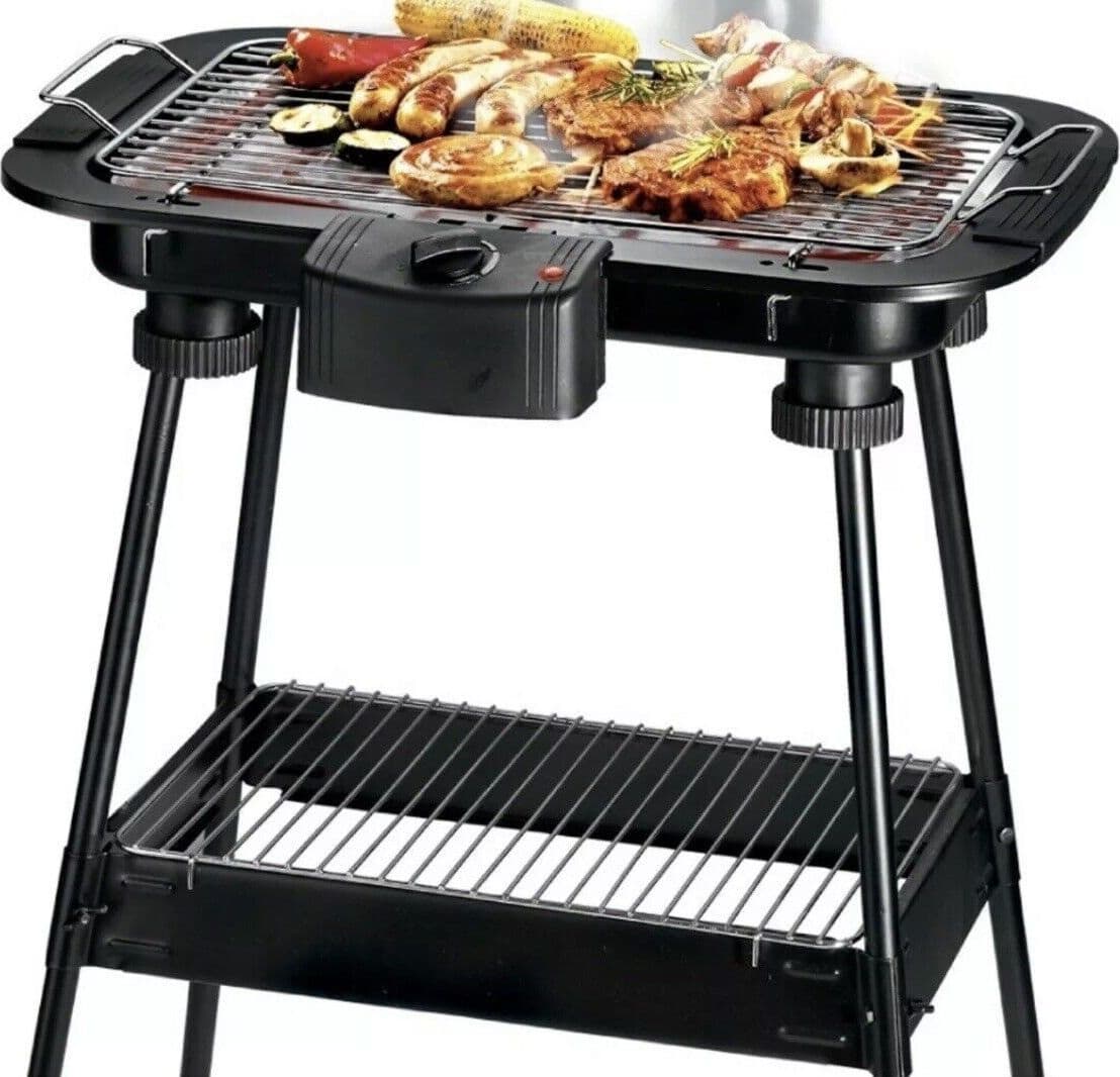 BARBECUE ELETTRICO BBQ SUPPORTO GRIGLIA ELETTRICA BISTECCHIERA DA TAVOLO 2000W - 2