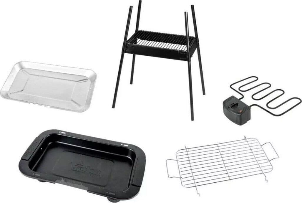 BARBECUE ELETTRICO BBQ SUPPORTO GRIGLIA ELETTRICA BISTECCHIERA DA TAVOLO 2000W - 5