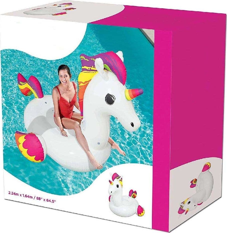 UNICORNO FASHION CAVALCABILE GIGANTE 224 X 164 CM CAVALLO ARCOBALENO - 5
