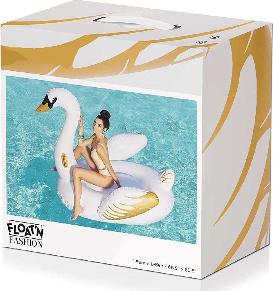 CIGNO FASHION LUXURY CAVALCABILE GIGANTE 169 X 169 CM BIANCO E ORO ISOLA - 5