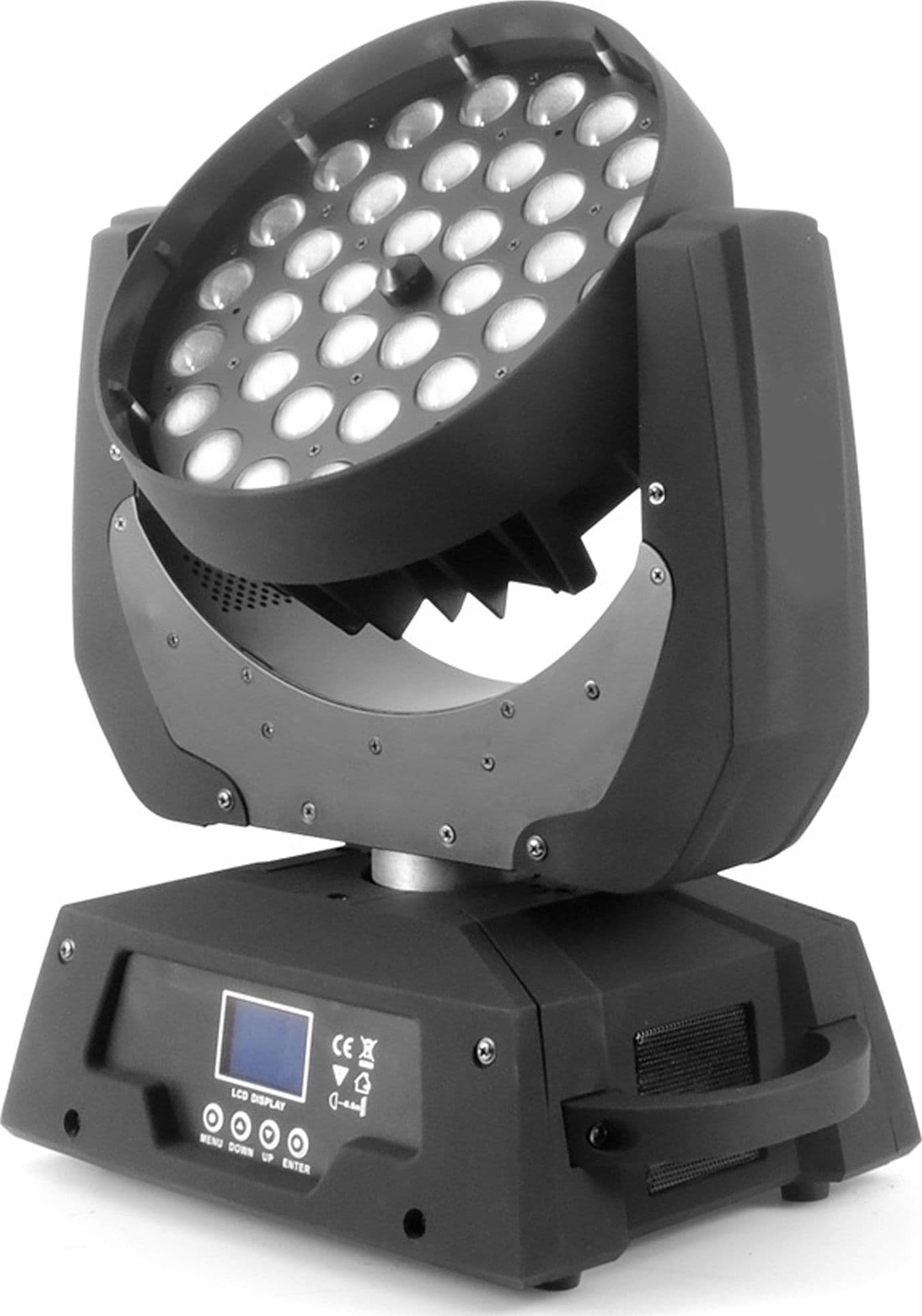 COPPIA TESTA MOBILE WASH LED 36X12W 18W RGBW A UV FLIGHT CASE POWERCON GANCI DMX - 2