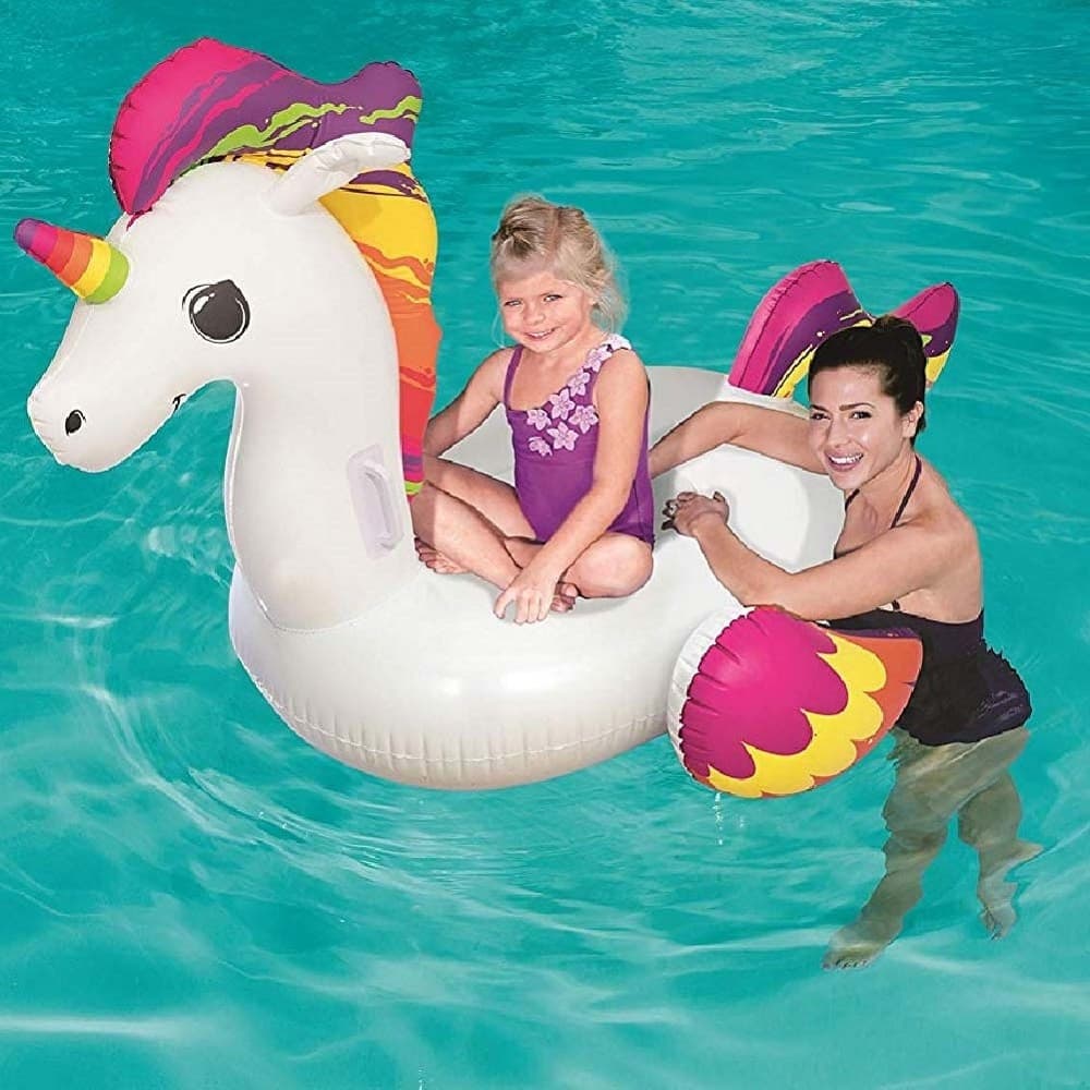 UNICORNO FASHION LUXURY CAVALCABILE GIGANTE 150 X 117 CM CAVALLO ARCOBALENO - 3