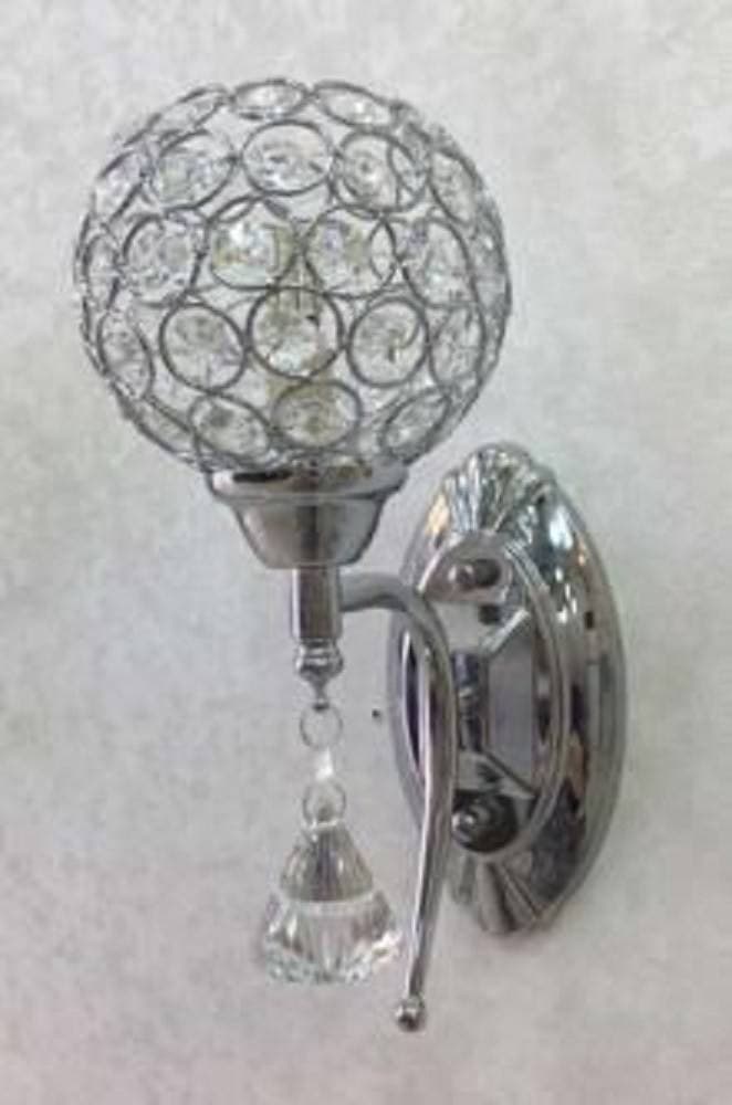 APPLIQUE PARETE MODERNO PARALUME CON CRISTALLI ACRILICO PENDENTE ATTACCO G9 E19 - 4