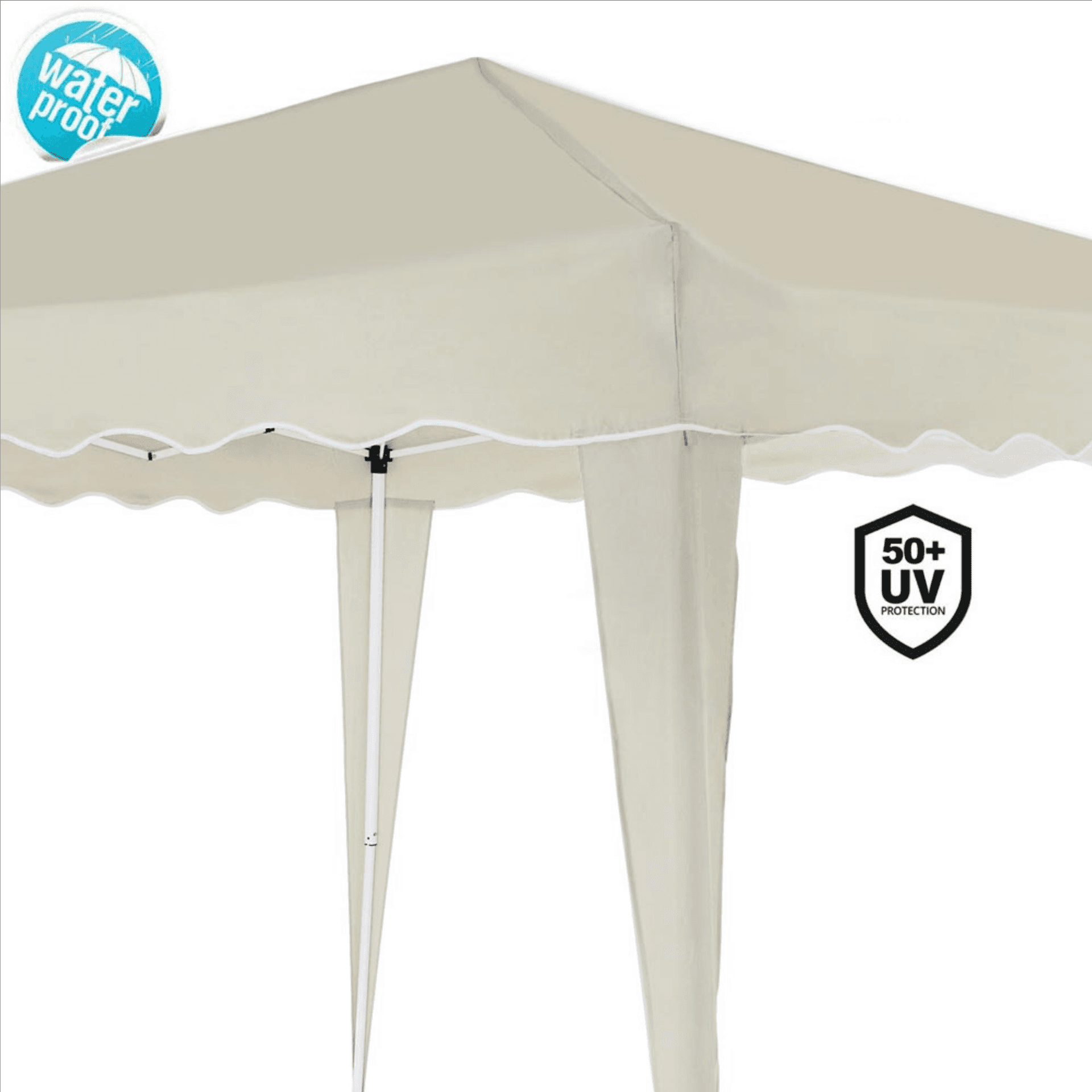 GAZEBO 3X3X2,5 MT PIEGHEVOLE ECRU IMPERMEABILE RICHIUDIBILE TENDONE GIARDINO - 3