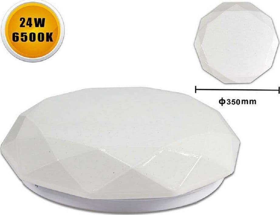 PLAFONIERA SOFFITTO LAVORATA 24 WATT 48LED MODERNO LUCE 3000K 4000K 6500K C-0 - 4