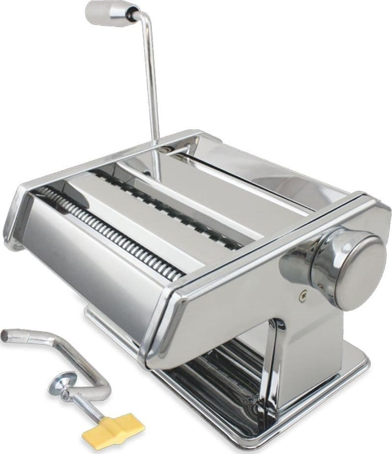 MACCHINA PER PASTA MANUALE DA CUCINA IN ACCIAIO CROMATO FETTUCCINE TAGLIOLINI - 2