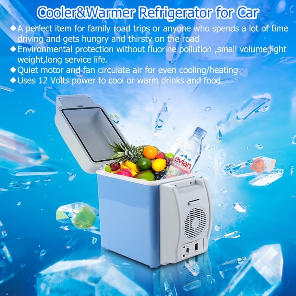 MINI FRIGORIFERO FRIGO PORTATILE 7,5 LITRI 12V SCALDAVIVANDE AUTO BARCA CAMPER - 3