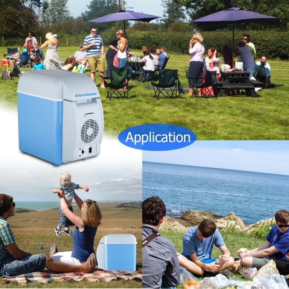 MINI FRIGORIFERO FRIGO PORTATILE 7,5 LITRI 12V SCALDAVIVANDE AUTO BARCA CAMPER - 4
