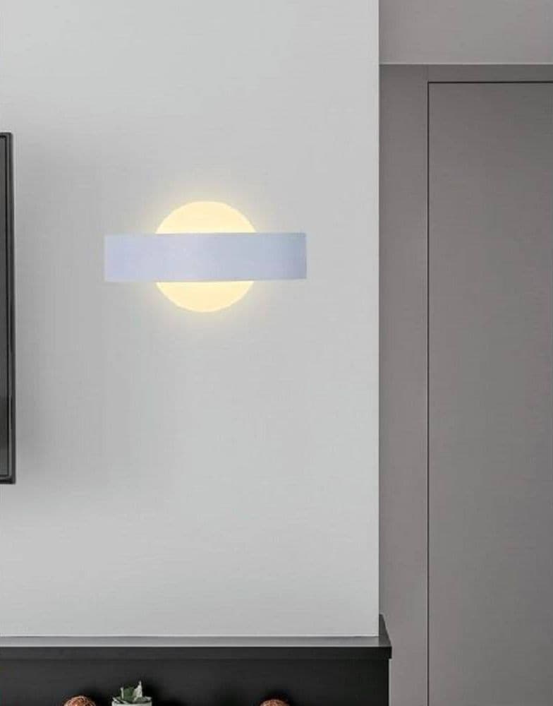 APPLIQUE LED PARETE 8W BIANCA DOPPIA EMISSIONE LAMPADA LUCE 6500K 3000K 4000 E17 - 2