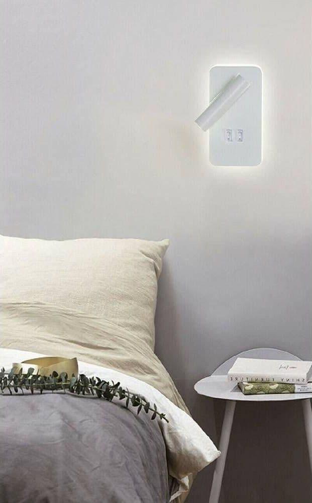 APPLIQUE A MURO 6 W DOPPIA FONTE LUMINOSA LED COB SMD LUCE 6500K 3000K 4000K E20 - 4