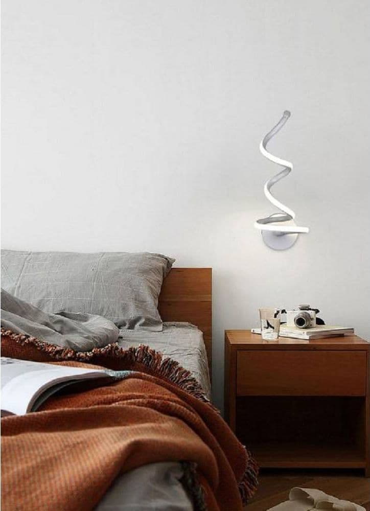 APPLIQUE A PARETE SPIRALE PER INTERNI A LED 12 W LUCE FREDDA CALDA NATURALE E24 - 3