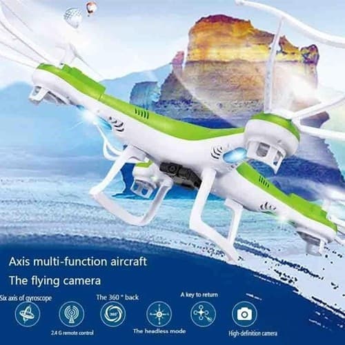 DRONE QUADRICOTTERO COLORI ASSORTITI 33 X 33 CM CON CAMERA 2 MP RADIOCOMANDO RC