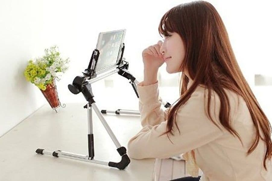 STAND SUPPORTO MULTIUSO REGOLABILE TAVOLO LETTO SCRIVANIA IPAD TABLET ANDORID PC - 5